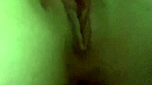 Petite babe fucks her soaking wet tight pussy with dildo