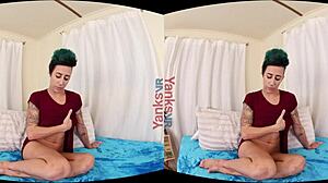 Watch Yanks hottie Andre Shakti finger her fuckable snatch to orgasm in VR!