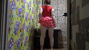 Upskirt Peek at Sexy Panties in Miniskirt at Party