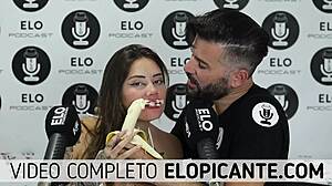 Sara Blonde Sucks Banana with Cream on Elo Podcast