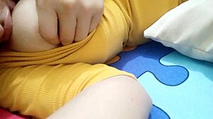 I felt desired and touched myself. Mature busty woman gets excited in homemade porn scenes.