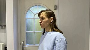 Little man in bikini with tall giantess fetish