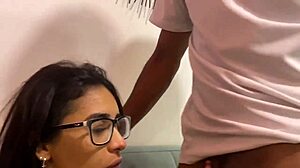Hey, I'm just teasing my boyfriend with a hot interracial blowjob session.