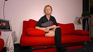 Do you want to see this German MILF fingering her tits during masturbation? Go to premium now!