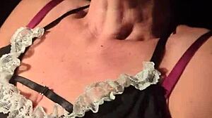 Milf In Stockings Sucks And Masturbates Outdoors On Halloween