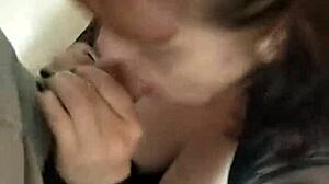 a quick blowjob before work turns into a wild swallow session