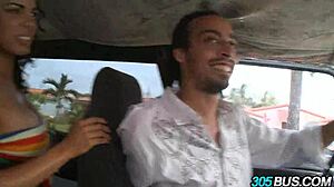 Curly haired babe with beautiful features turns 21 on the bus.