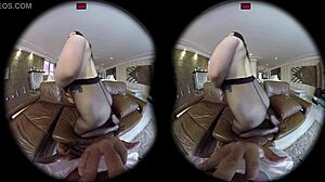angelina teases in sexy stockings, fingering herself in vr