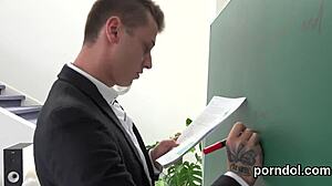 Sultry Bookworm Gets Tempted And Banged Hard By Her Older Instructor In Intense Session