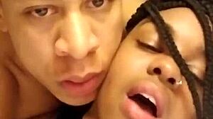 Ebony babe drains two loads in hotel!