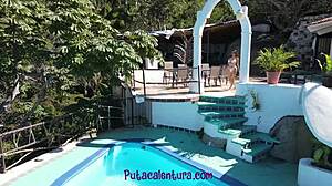 Intensely fucking hotel neighbor in pool