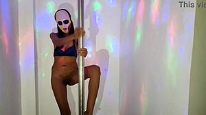 sexy latina dances on pole