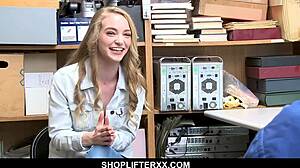 Young Blonde Teen Shoplifter Faces Consequences For Burglary In Shop