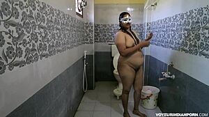 dipinitta bhabhi gets filmed bathing sexy in the shower