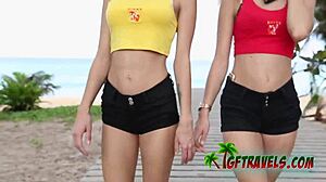 exotic twins shop and get paid with intimate pov action