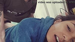 Intimate Airbnb encounter with brunette latina teen 18+