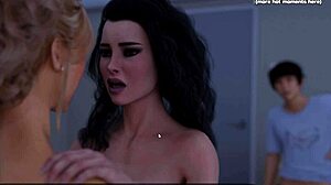 hey, cumming inside this black-haired milf with big hot ass in hentai gameplay