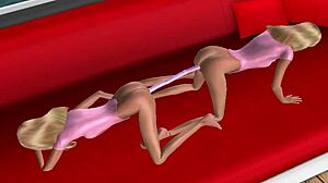 Twins Blonde Lesbians Use Dildo For Intense Orgasm!