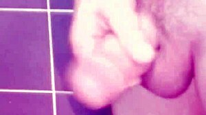 masturbating in the bathroom while spanking and cumming