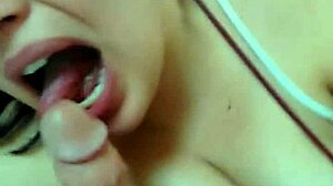 Blowjob fun with cute latina deepthroating monster cock!