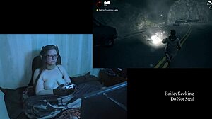 Naked playthrough of Alan Wake part 9 with brunette featuring big natural tits