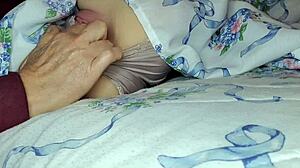 Old guy licks keke's shaved pussy and ass awake