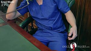 Gay Doctor Masturbates On Work-Table