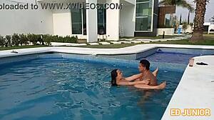 day off for mexican latina with blowjob and cumshot on cock