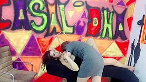 Client sucked in eyelash studio, husband fucks nymph