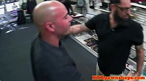 Wife gets pounded by pawnbroker for money in hidden cam reality