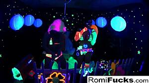 Romi Rain and Dani Daniels Enjoy Lesbian Fun Under Black Lights
