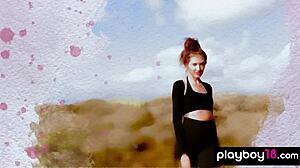 I watch gorgeous brunette muse taya vais reveal her perfect tits in the desert