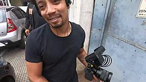 Monique Bertolini pranks João Kleber during motorhome workshop tour in California