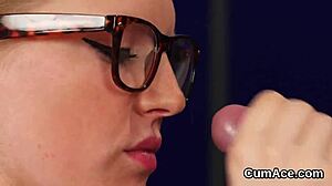 randy centerfold gets cumshot on face after sucking all the juice