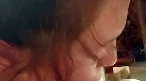 Late night blowjob turns intense with deepthroat, gagging, and choking on his cock.