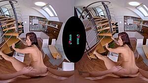 Vrhush petite lexi dona rides cock in vr pov