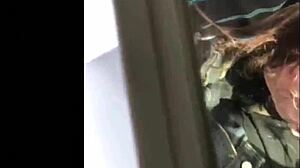 Subtle lunch break thrill with deep sucking on a massive tool in California