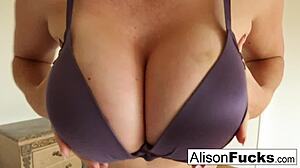 alison tyler, the brunette pornstar, chats while fingering her pussy