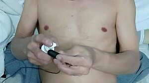 Amateur guy jerks off suggestively.