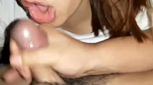 Deep Emotions In Asian Babe's Wet Deepthroat Blowjob Ending With Cum In Mouth Satisfaction