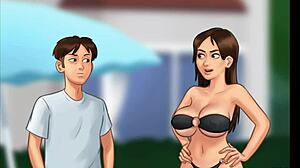 Summertime saga unfolds with stepbro banging stepsis at risky public pool. Bikini ripped during wild ride.