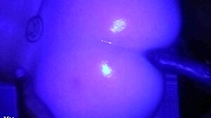 feeling the big black cock rip my clothes, dripping wet blonde with tattoo and oiled ass