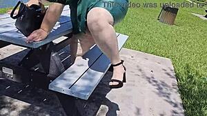 Hanging out in public park with large toy