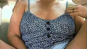 Cumming hard in the backseat with a wild vibrator session. This horny wife can't stop!