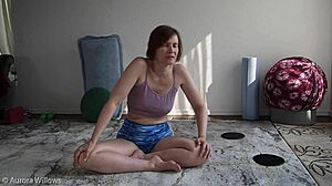 Cougar's Shaved Yoga Ass Teases