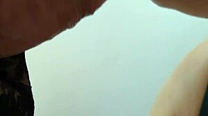 Wife gives blowjob, swallows cum and chokes