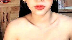 She shows off her big tits in a tempting way.