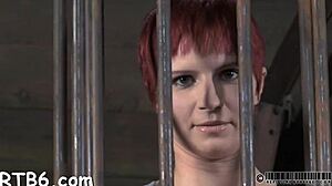 Geeky girl bound for rough pussy punishment