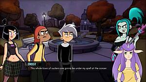 goth girl gives danny phantom blowjob