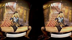 Claudia Mac in cosplay warrior girl 3D VR dildo masturbation from Bravo Models Media